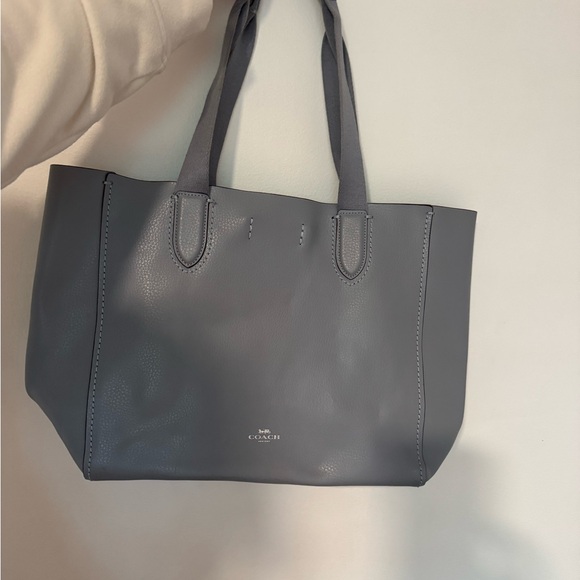 Coach Blue/Gray Leather Tote Bag - Picture 2 of 4